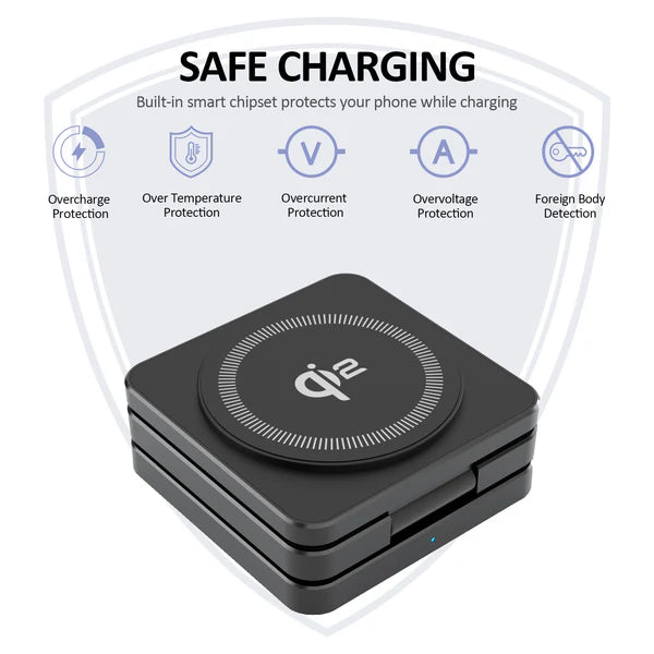 Trifold 3-in-1 MagSafe Qi2 Fast Wireless Charger Stand