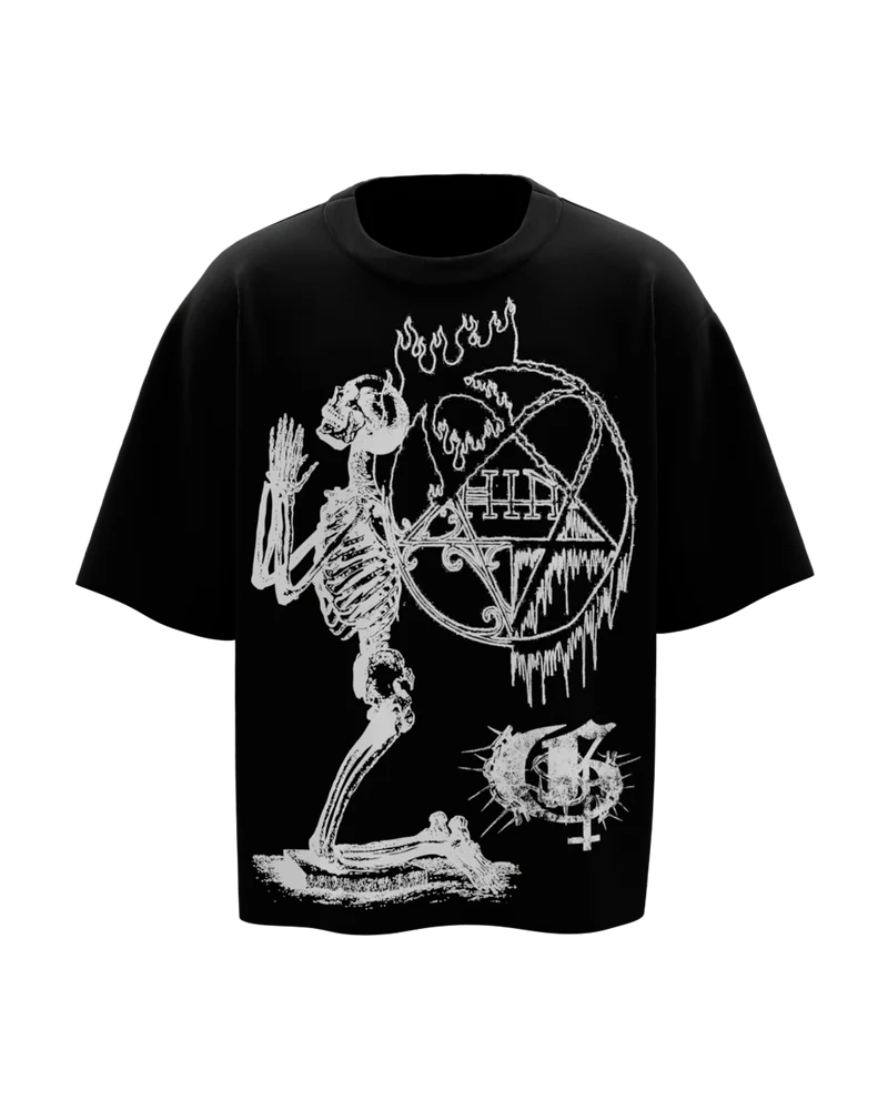 Black Pentagram Boxy Oversized Tshirt