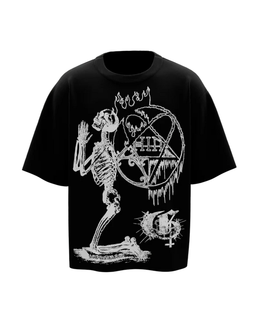 Black Pentagram Boxy Oversized Tshirt