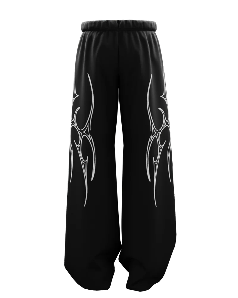 Vedha Black Unisex Straight Baggy Pants