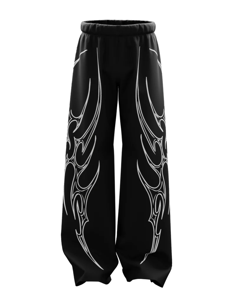 Vedha Black Unisex Straight Baggy Pants