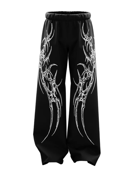 Saiyan Black Unisex Straight Fit Baggy Pants