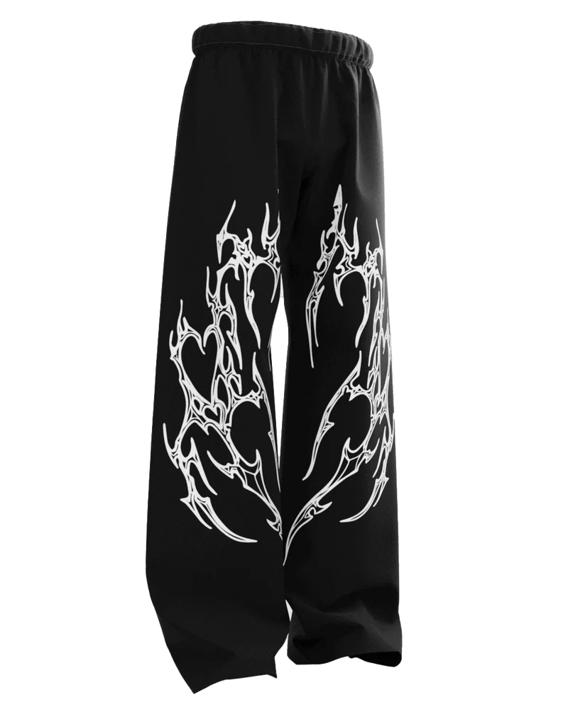 Bexor Black Unisex Straight Fit Baggy Pants