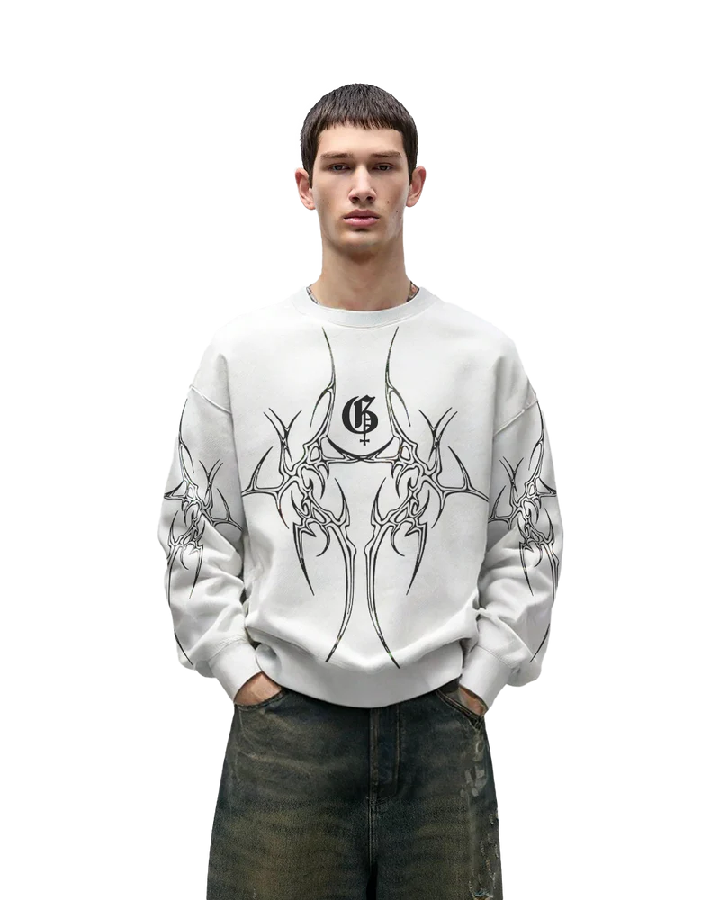 Distortion Boxy Long Sleeves Sweatshirt