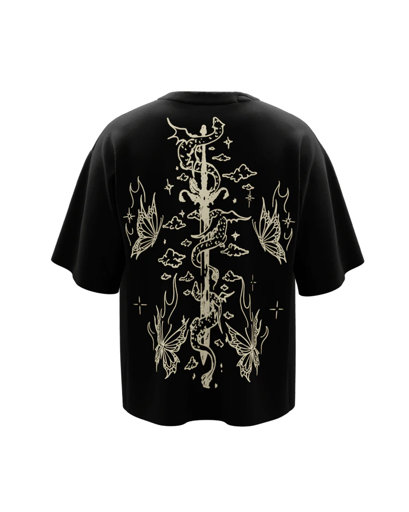 Cyprus Black Boxy Oversized Tshirt