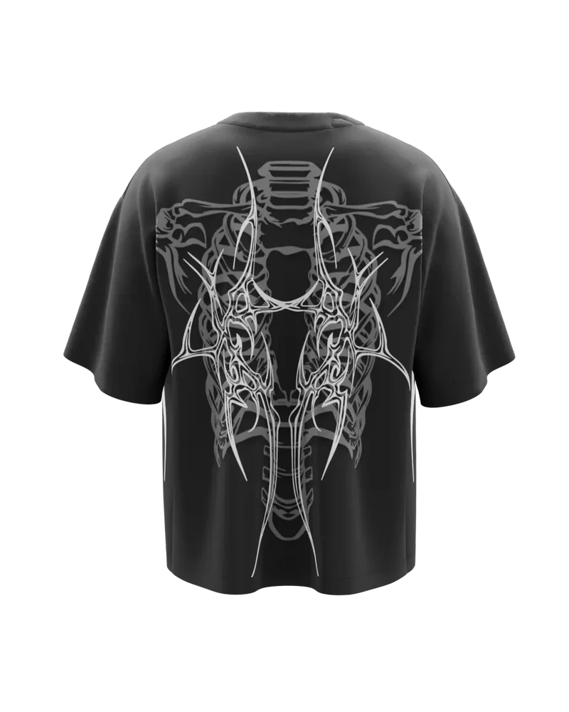 Sinutation Grey Charcoal Boxy Oversized Tshirt