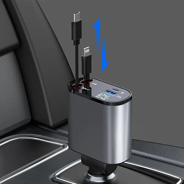 4-in-1 Retractable Car Charger