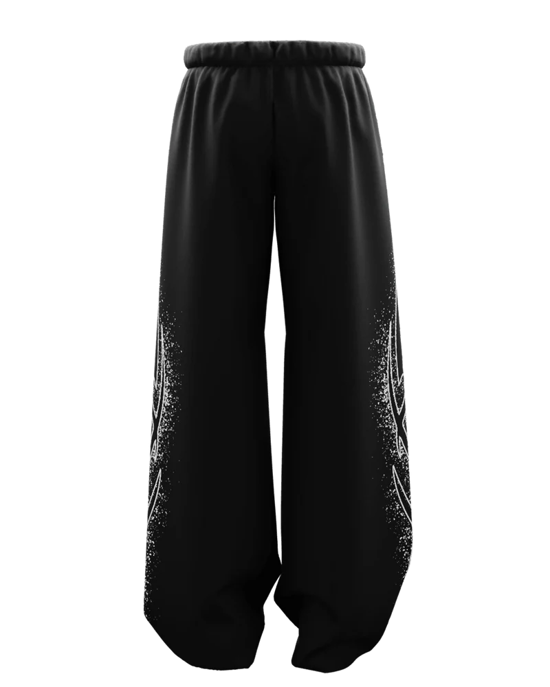 Nova Black Unisex Straight Fit Baggy Pants