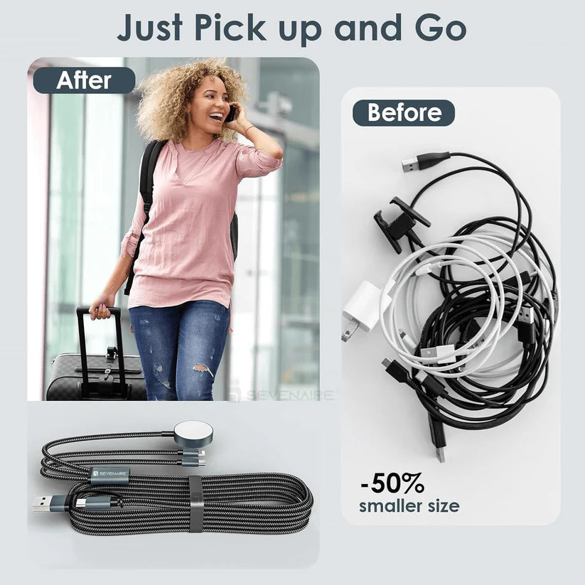 ChargeFusion Pro: 3-in-2 100W PD Cable with Apple Watch Charger Support