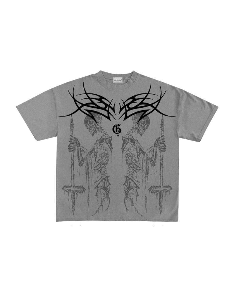 Cursed Unisex Crystal Grey Oversized Tshirt