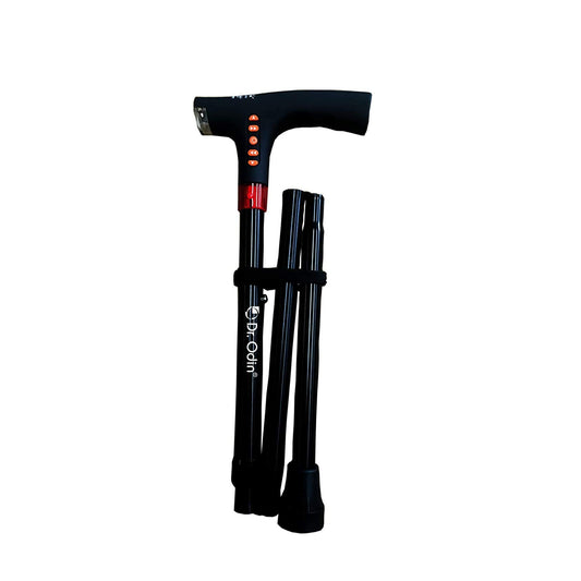 Dr. Odin GB-819 Smart Walking Cane with LED Lights, Automatic Alarm System, FM Radio, USB Charging, Adjustable Walking Stick for Seniors, Men, Women