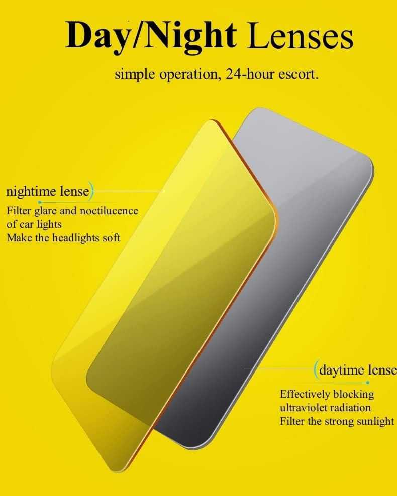 Car Sun Visor Two-sided Anti-Glare Visor 2 in 1 Automobile Sun Anti-UV Anti-Dazzle High Definition Sunshade Mirror Goggle Shield Universal Car Windshield Sun Visor for Sun Glare Snow Blindness UV Rays
