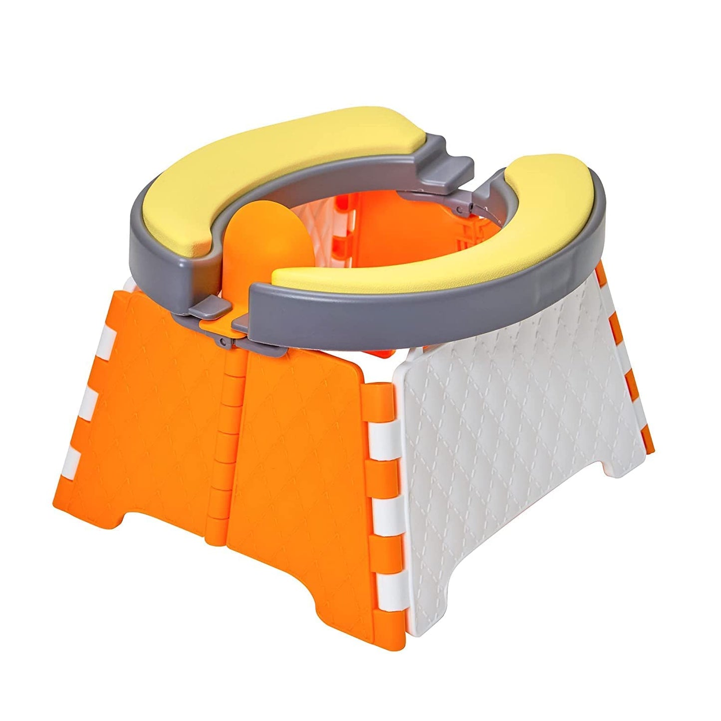 Goohomeey Portable Potty Training Seat for Toddler - Kids Travel Potty | Foldable Toilet Seat | Baby Potty Seat for Indoor and Outdoor (Soft Silicone - Orange)