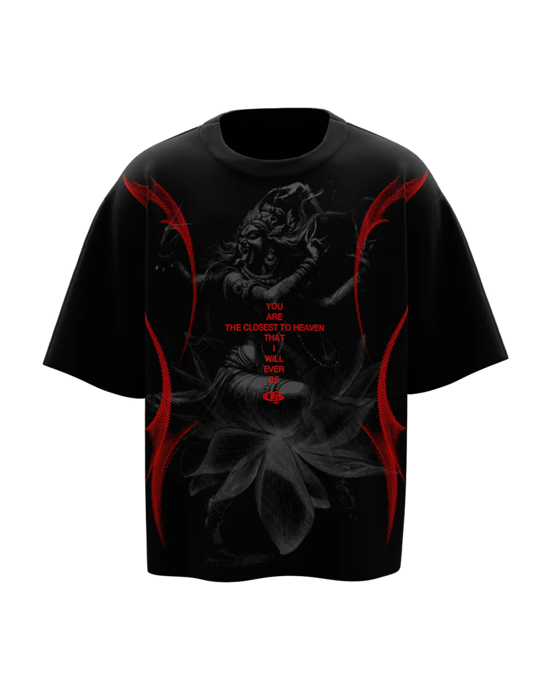 Tatva Unisex Black Oversized Tshirt