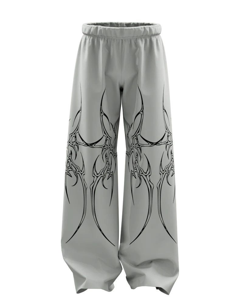 Grey Mutation Unisex Straight Fit Baggy Pants