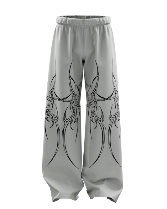 Grey Mutation Unisex Straight Fit Baggy Pants