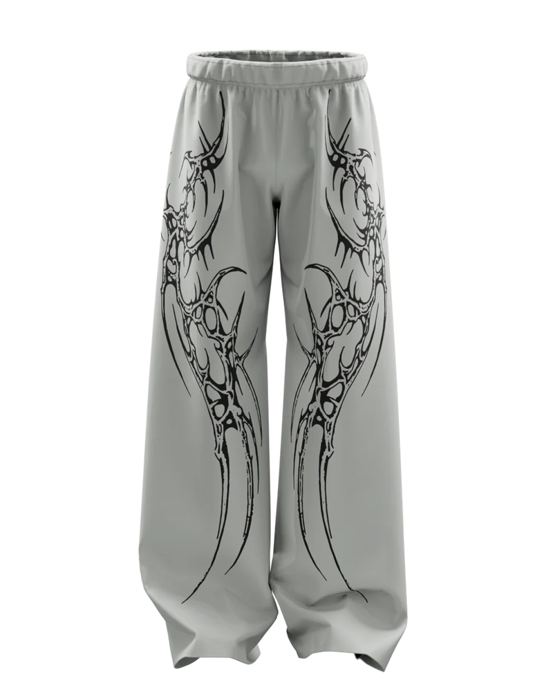 Grey Saiyan Unisex Straight Baggy Pants