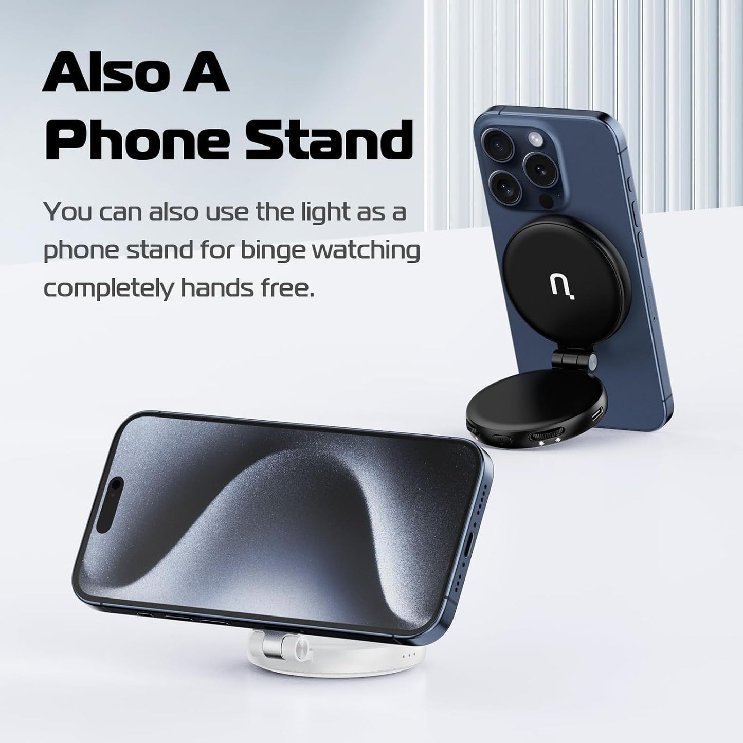 ULANZI Magnetic Selfie Light, LED Fill Light Compatible with Magsafe, LED Selfie Ring Light Included Sticky Ring for Phones, for Selfies/Photography/TikTok/Zoom Calls/Video Conference Color Black