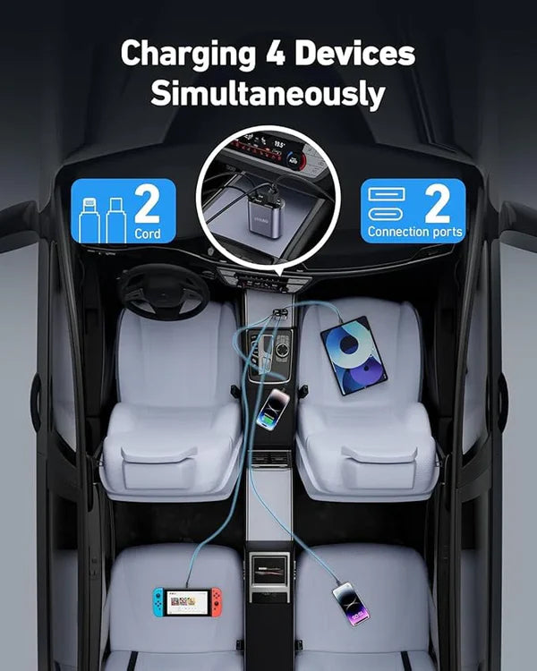 4-in-1 Retractable Car Charger