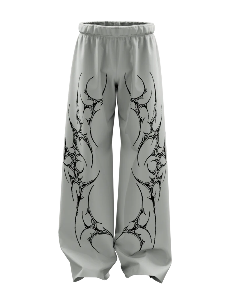 Scar Charcoal Grey Unisex Straight Baggy Pants