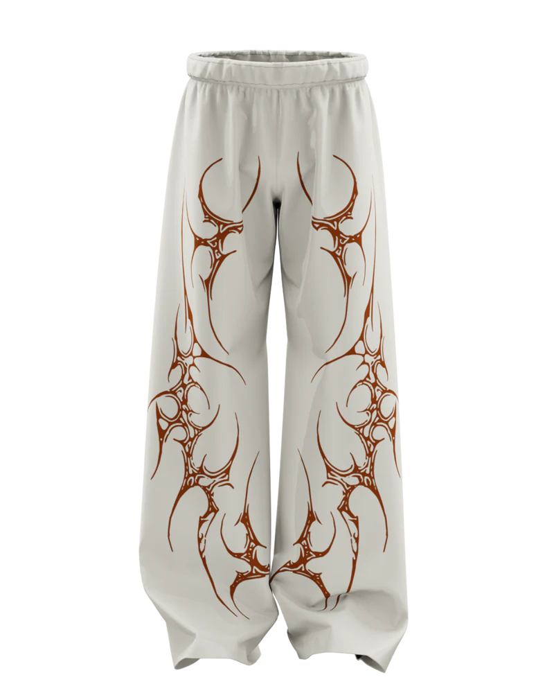 Latte Beige Scar Unisex Baggy Pants