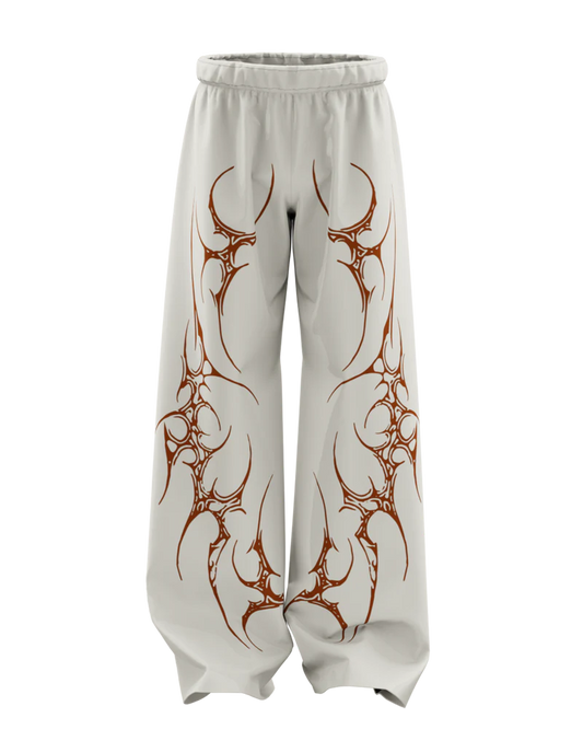 Latte Beige Scar Unisex Baggy Pants