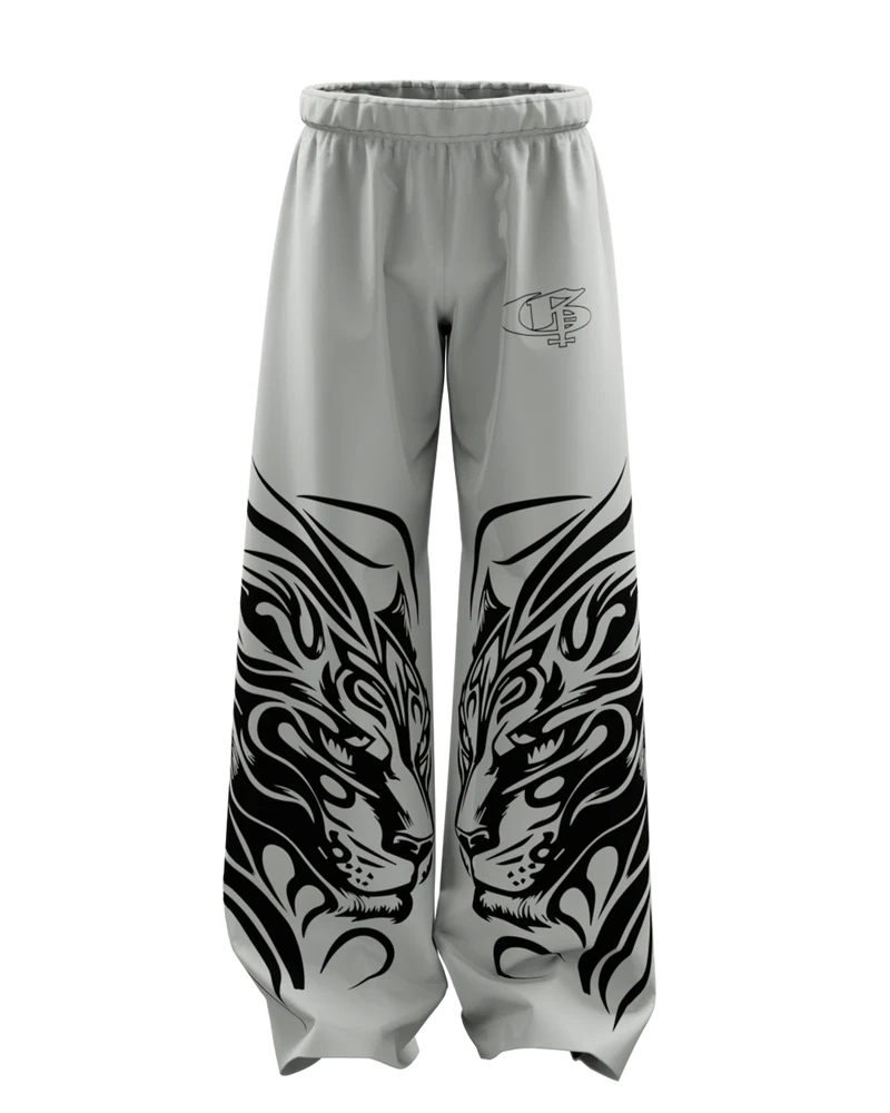 Shiro Unisex Grey Straight Fit Baggy Pants