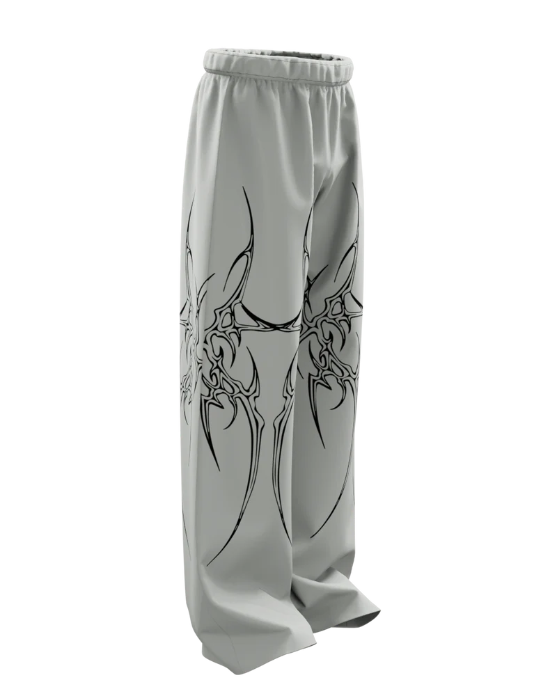 Grey Mutation Unisex Straight Fit Baggy Pants