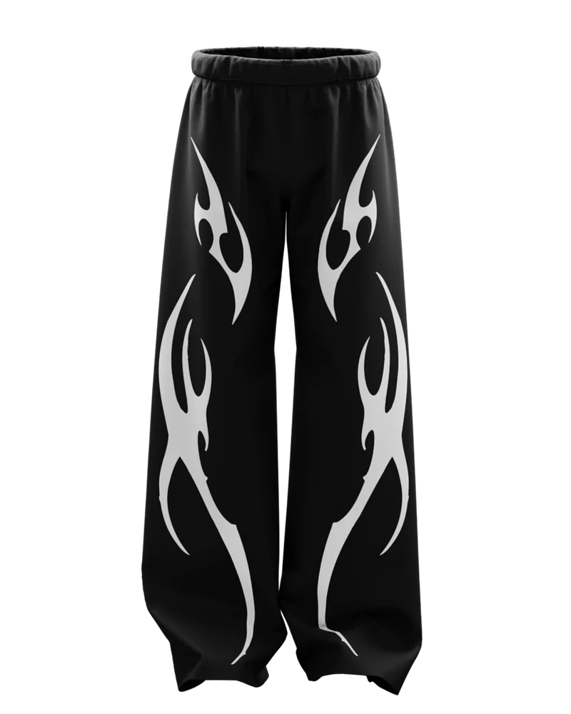 Furious Black Unisex Straight Fit Baggy Pants