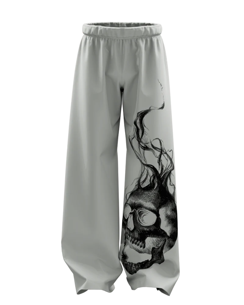 Haunt Unisex Grey Straight Fit Baggy Pants