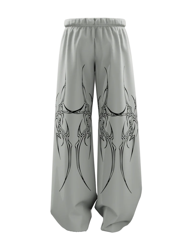 Grey Mutation Unisex Straight Fit Baggy Pants