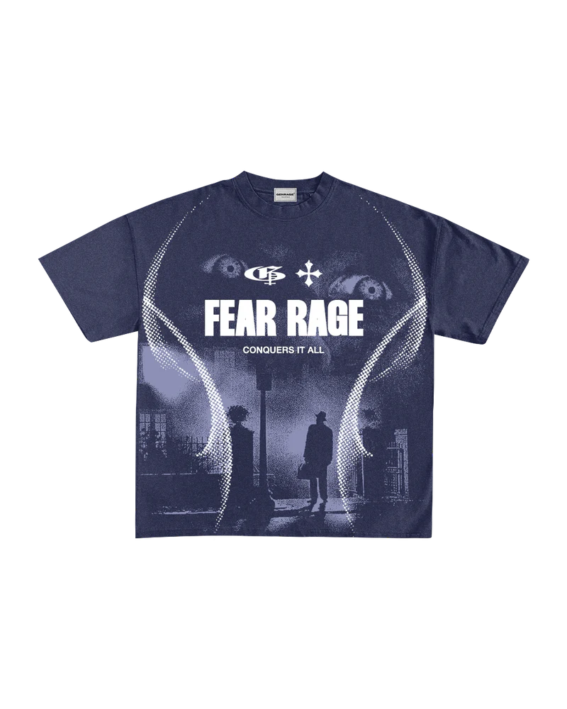 Fear Navy Blue Boxy Oversized Tshirt