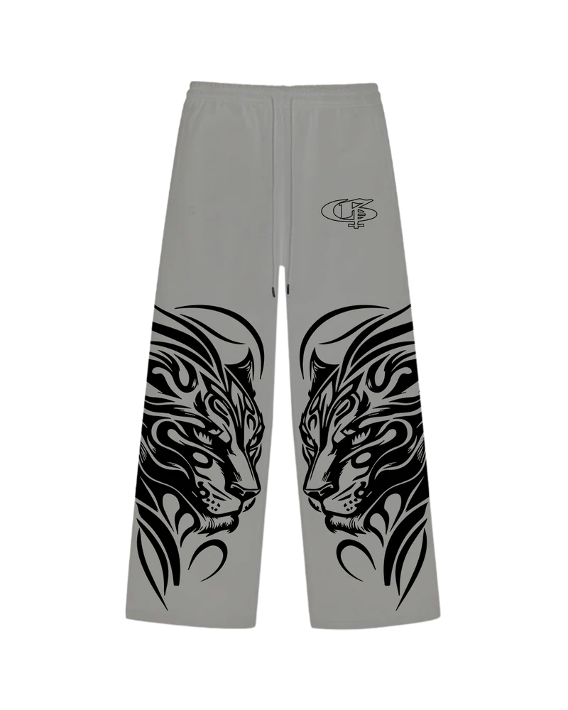 Shiro Unisex Grey Straight Fit Baggy Pants