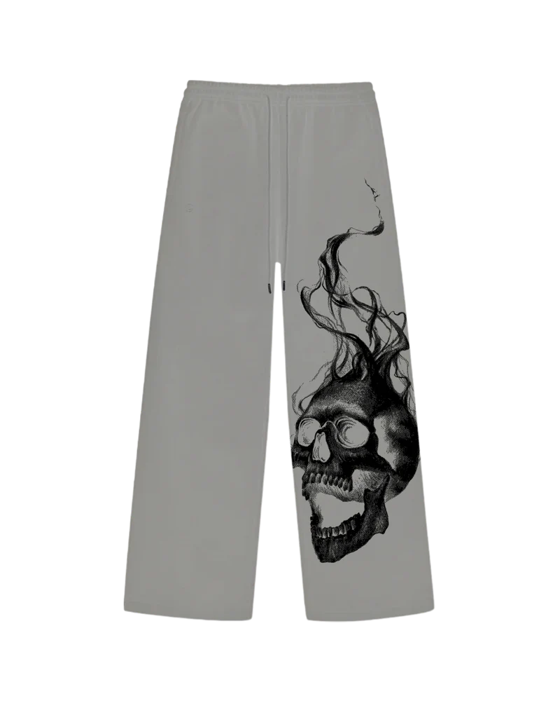 Haunt Unisex Grey Straight Fit Baggy Pants