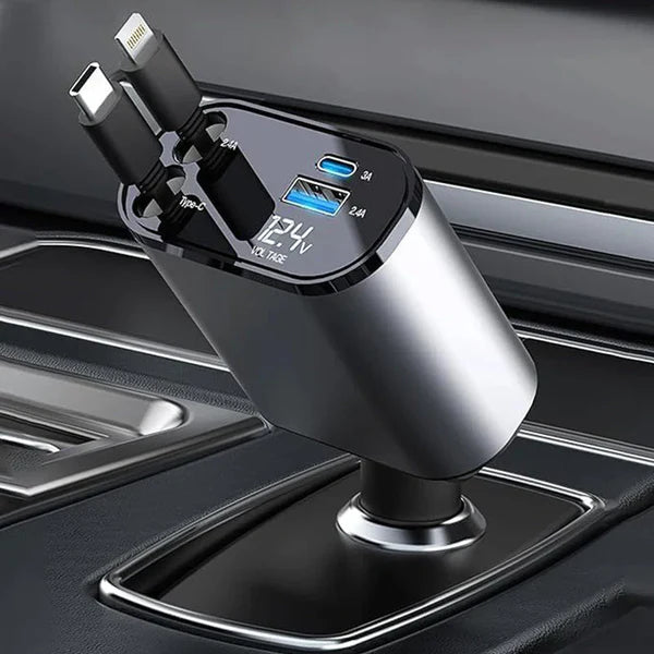 4-in-1 Retractable Car Charger