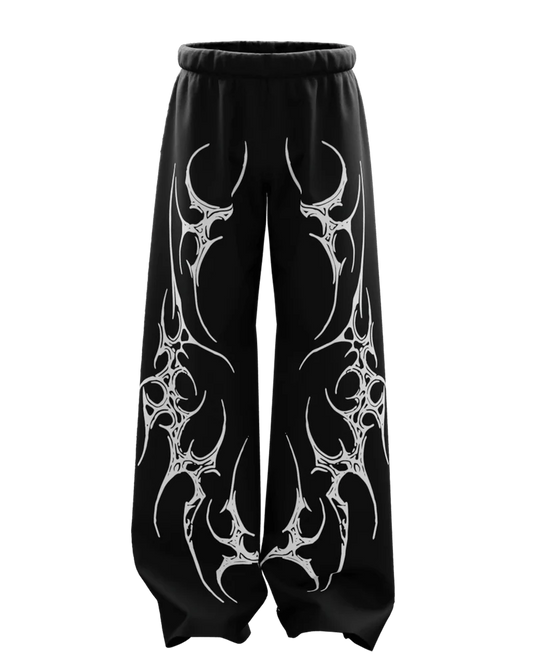Black Scar Unisex Straight Baggy Pants