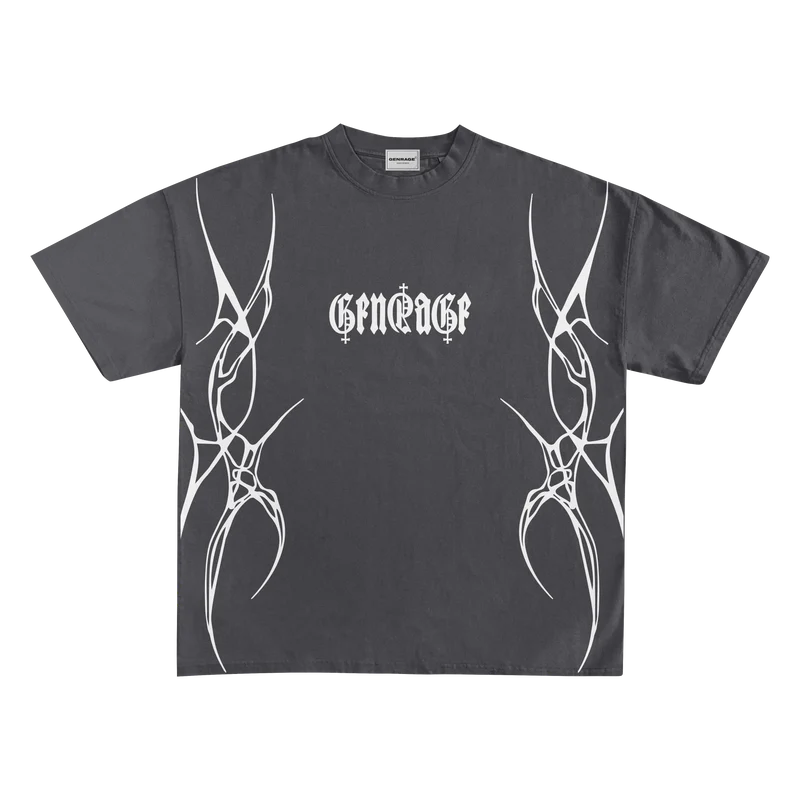 Sinutation Grey Charcoal Boxy Oversized Tshirt