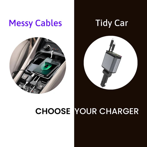 4-in-1 Retractable Car Charger