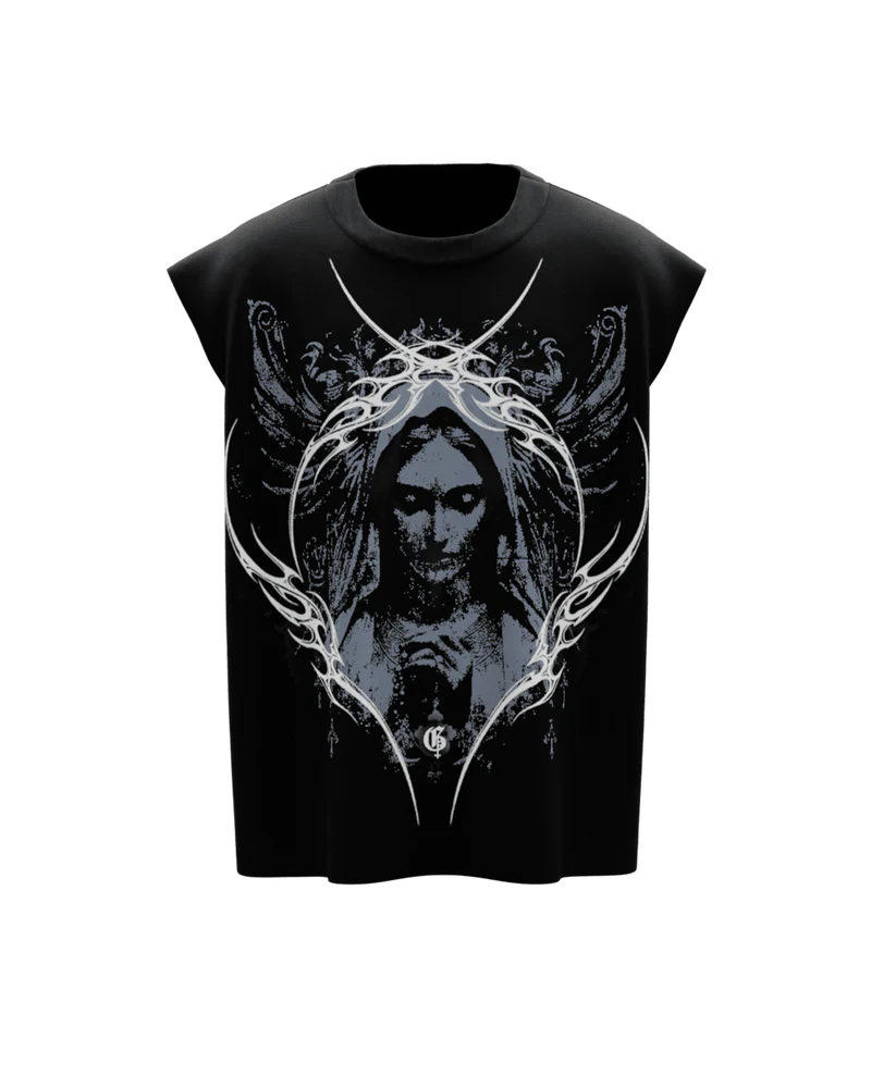 Maria Unisex Black Boxy Vest