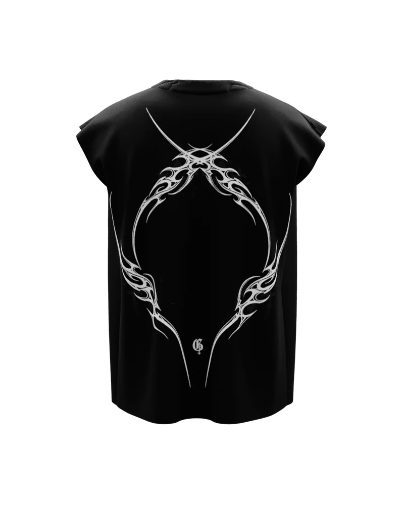 Maria Unisex Black Boxy Vest
