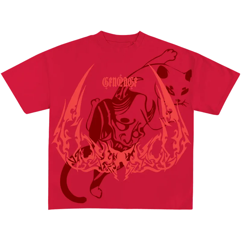 Katsumi Red Unisex Boxy Oversized Tshirt