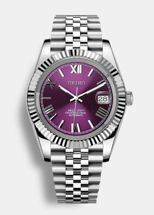 Seiko Datejust Roman Mod - Purple