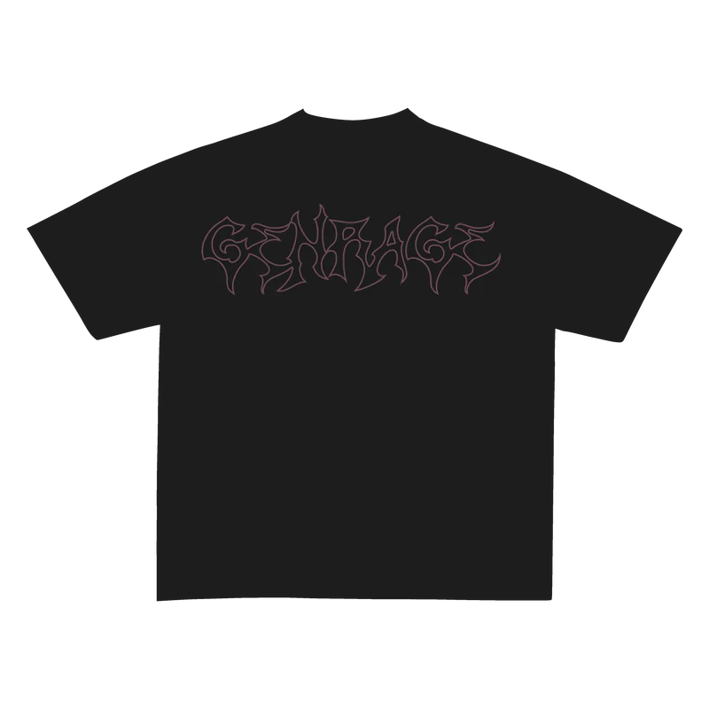 Grunge Magenta Unisex Black Oversized Tshirt
