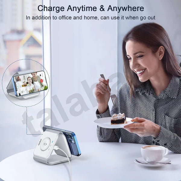 3-in-1 Magnetic Foldable Wireless Charger – MagSafe Compatible