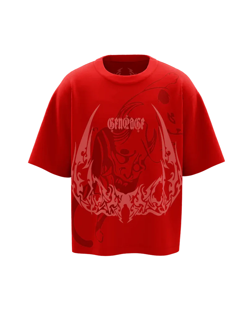 Katsumi Red Unisex Boxy Oversized Tshirt