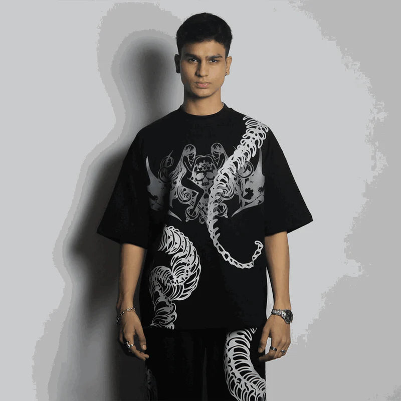 Kotsu Black Unisex Boxy Oversized Tshirt