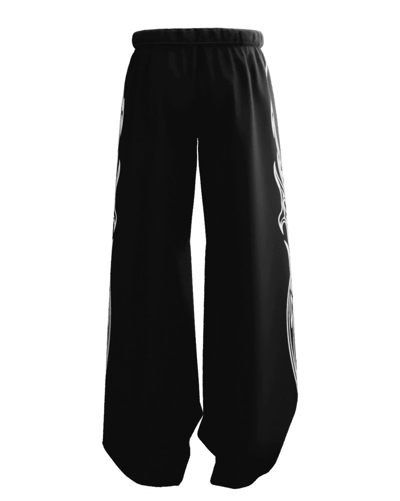 Maya Black Unisex Straight Fit Baggy Pants