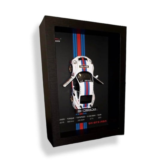 Toy Rush 3D Car Frame Wall Art | Wooden Frame with Removable Die-Cast Cars, Lights, Pull-Back Action & Opening Doors | Collectible Display for Car Lovers
