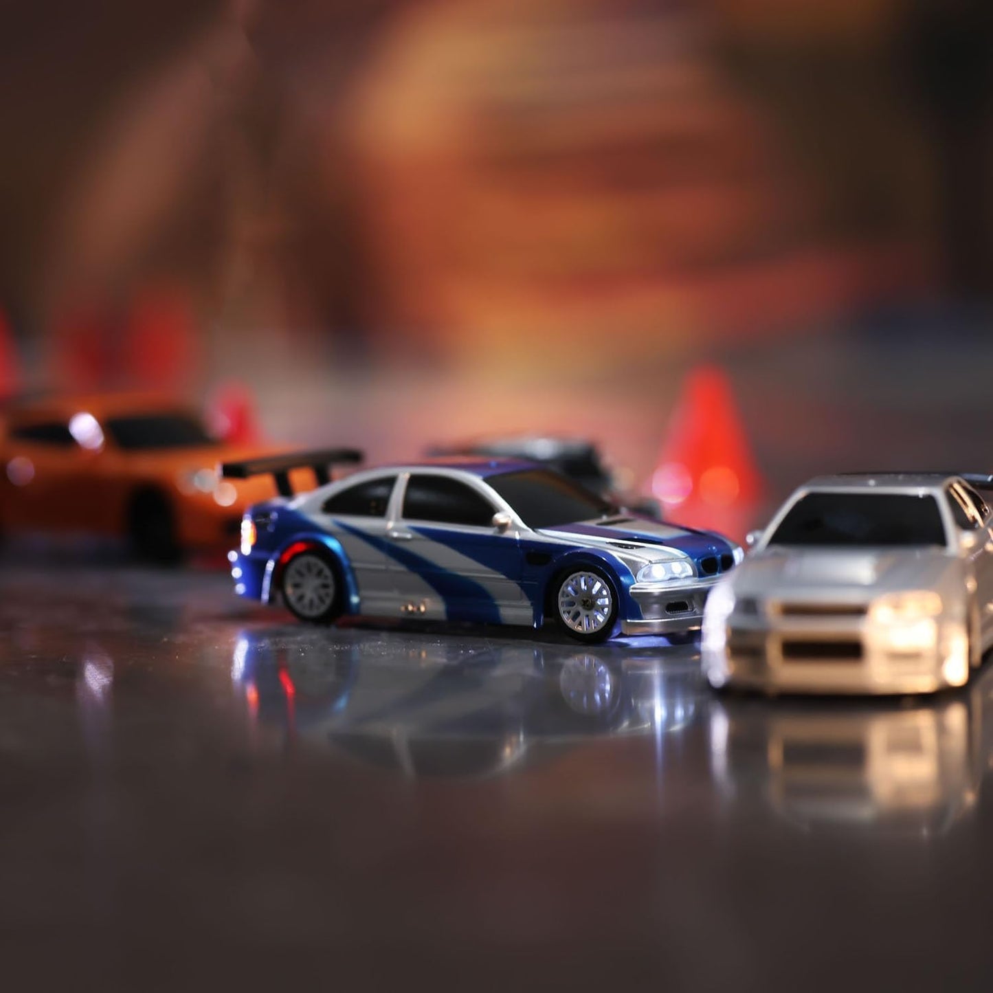TOUCAN RC HOBBY Remote Control Mini Drift Car Race Car Toy Radio Lights Traffic Safety Cone Without A Gyro Blue