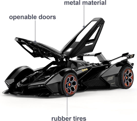 Combo of 2 Diecast Metal Model Cars for Kids in Black
